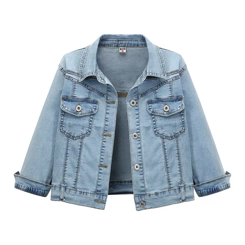 quarter sleeve jean jacket