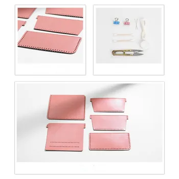 

Small Card Holder Leather Ultra-thin ID Card Holder Handmade Card Holder Kit Retro Small Change Bag Vegetable Suede Leather