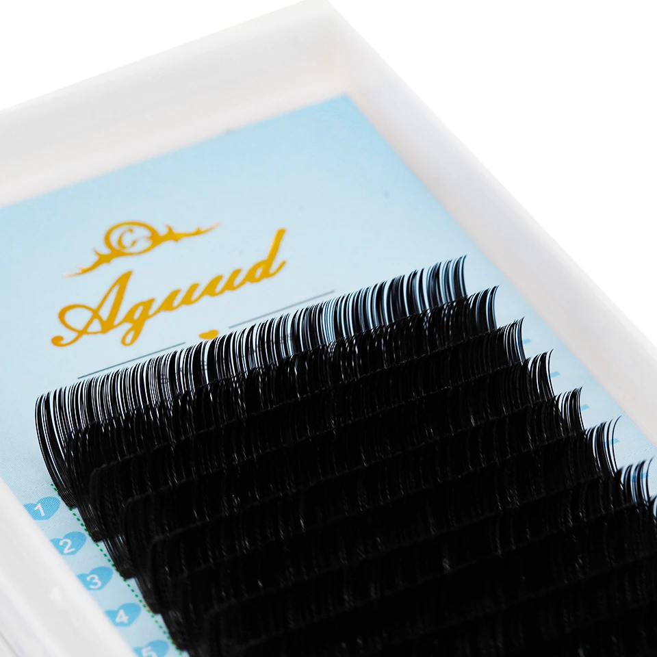 AGUUD-extensiones de pestañas individuales, todos los tamaños, Premium,-0,20 0,03mm de grosor, C CC D DD, visón rizado, extensiones de pestañas