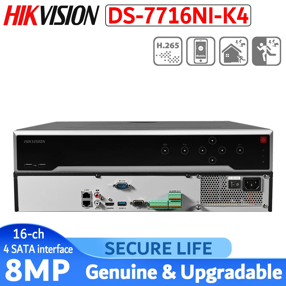 Freies verschiffen HIKVISION DS-7716NI-K4 Internationalen Englisch version 16CH NVR 4K 4 SATA, h.265 NVR unterstützung bis zu 8MP IP kameras Freies verschiffen HIKVISION DS-7716NI-K4 Internationalen Englisch version 16CH NVR 4K 4 SATA, h.265 NVR unterstützung bis zu 8MP IP kameras