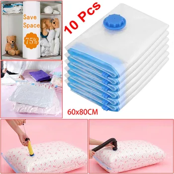 

10 Household Vacuum Bags For Clothing Storage Bags With Flip-top Transparent Frame Foldable Compression Storage Bag