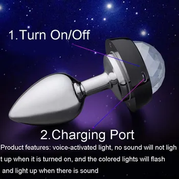 Voice Control Light Anal Plug Dildo Sex Toys For Women Men Couples Flirting Sex Game No Vibrators Dilator Anal Goods For Adult 4