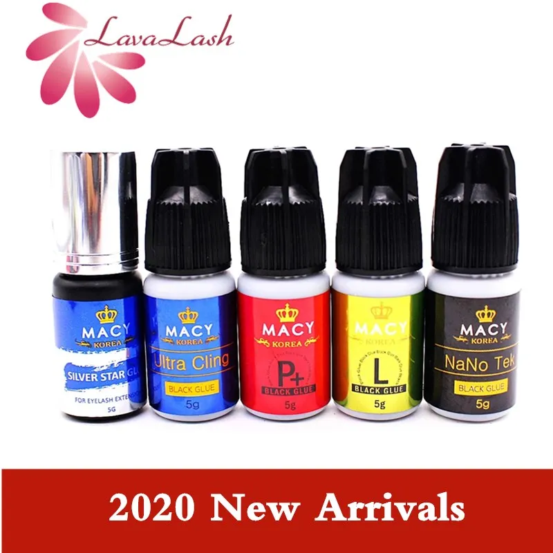 

KOREA EYELASH GLUE MACY Glue STRONG Eyelash Extension Black Original Glue 5ml Low smoke Beauty Makeup Tools Lash Glue Shop