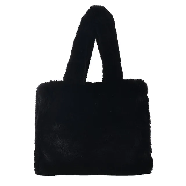 black fur shoulder bag