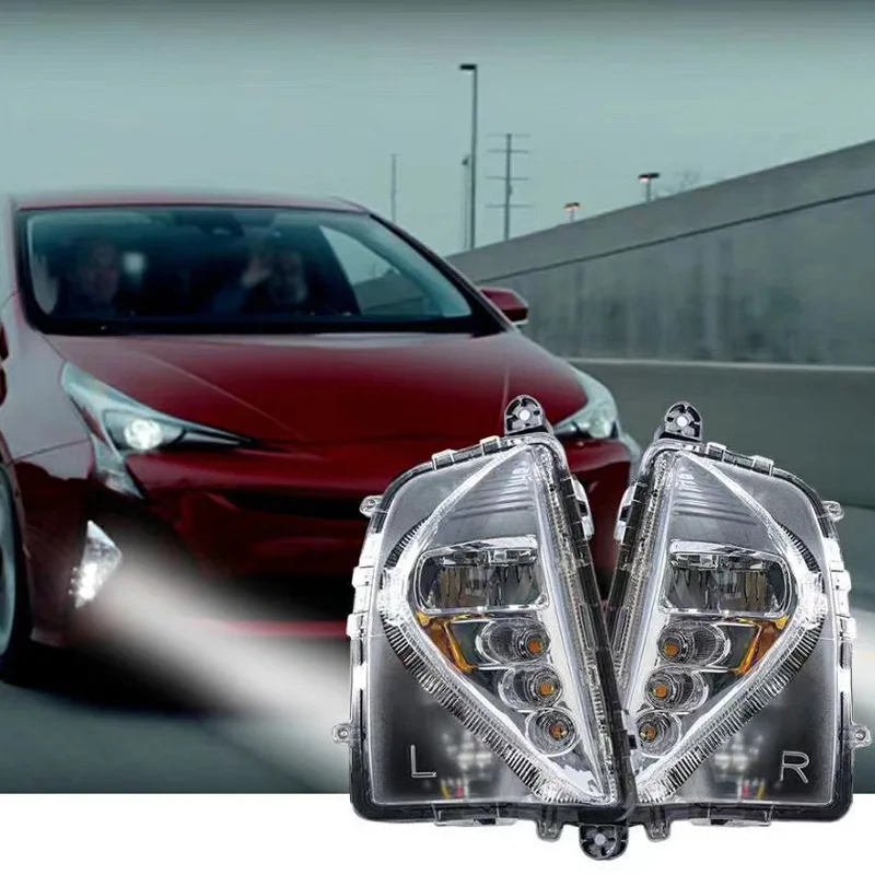 2 шт. для Toyota Prius 2016 2019 светодиодный дневный ходовой светильник дневной