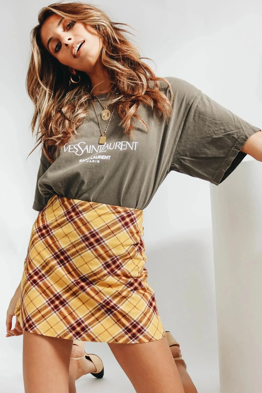 Plaid Skirts Womens 2020  Korean Fashion Clothing Casual  Plaid A-Line Above Knee, Mini High Waist Casual Mini Skirt for Female