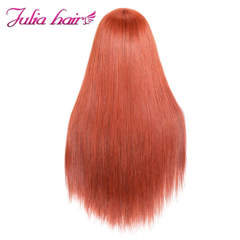 Brazilian Hair Wig With Bangs Color 99J Machine Made Straight Human Hair Wigs Ali Julia Remy Hair Highlight Wig with Bangs (5)