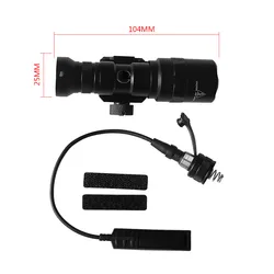 Tático m300 m300b mini lanterna de reconhecimento, luz de arma de modo único com interruptor de pressão, para caça e caminhadas