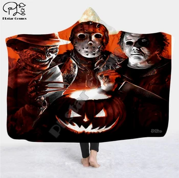 

Halloween horror movie Scream Team Zombie brid Blanket Hooded Blanket 3D full print Wearable Blanket Adults men women style-4