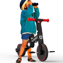 Original uonibaby 4 em 1 bebê triciclo carrinho de criança crianças pedal trike duas rodas equilíbrio bicicleta scooter trole para 1-6 anos de idade