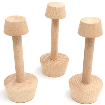 

Pack of 3 Tart Tampers Wooden Egg Tart Pusher Portable Double Side DIY Baking Shaping Kitchen Gadgets for DIY Making
