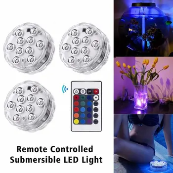 

13 LED Remote Controlled Underwater Light IP68 Waterproof RGB Multicolor Submersible Vase Decoration Light Pool Magnet Lamp
