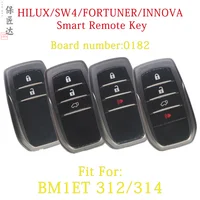 BaoJiangDd car key Fit for Toyota HILUX INOVA FORTUNER SW4 Car Keyless Entry Remote 0182 Board Fccid:B1MET 312/314MHZ 8A CHIP