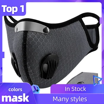 

Dust Face Mask With 1 Filters Half Washable and Reusable Activated Carbon Dustproof Pollution-proof Face Mouth Cover Masque