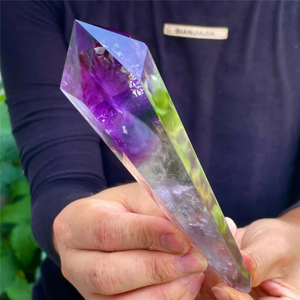 Natural Amethyst Point Stone Crystal Wand Quartz Crystal Reiki Healing Energy Stone 4