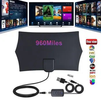 

4K Digital HDTV Aerial Indoor Amplified Antenna 960 Miles Range With HD1080P DVB-T2 Freeview TV For Life Local Channels Broadcas