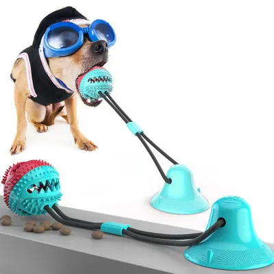 

Dog Interactive Suction Cup Push TPR Ball Toys Elastic Ropes Dog Tooth Cleaning Chewing Playing IQ Treat Toys Pet Puppy Supplies