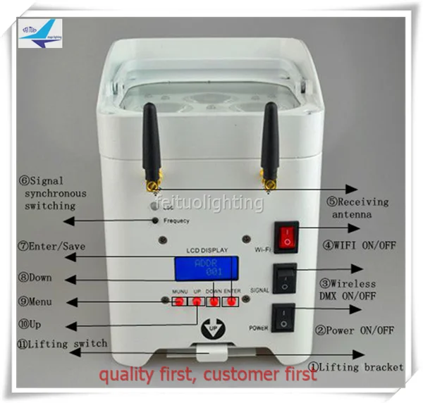 E-6pcs+ заряжаемый чехол для fly dmx wifi контроллер 4x12 Вт RGBAW УФ светодиодный аккумулятор par uplighter беспроводной светодиодный с питанием от аккумулятора