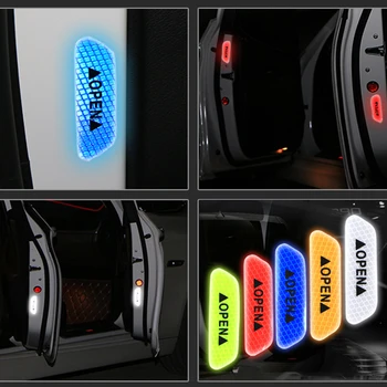 

4Pcs/Set Car OPEN Reflective Tape Warning Mark Reflective Open Notice Bicycle Accessories Exterior Car Door Sticker Accessories