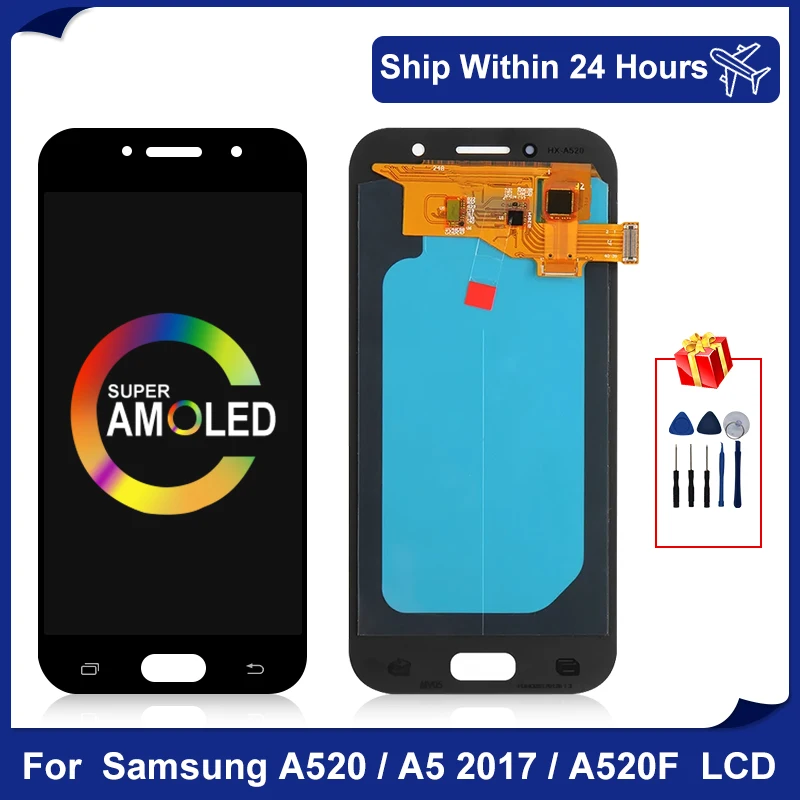 ЖК дисплей 5 0 дюймов Super AMOLED для Samsung Galaxy A520 A5 2017 дигитайзер сенсорный экран A570F