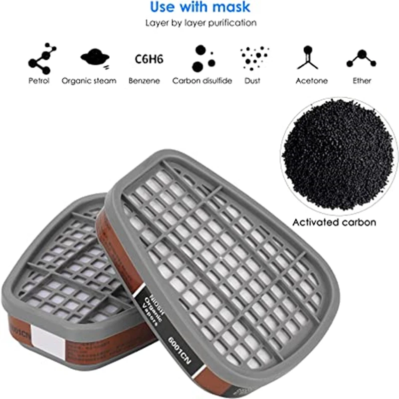 Gas Mask Gas Respirator Face Respirator Half Face Respirator Mask Dustproof Respirator Respirator Filter Gas Mask Filter Gas Mask Acid/Organic/Ammonia 6800 Full Face Mask Respirator Paint Chemical Pesticide Laboratory Anti-dust Multifunction Filters