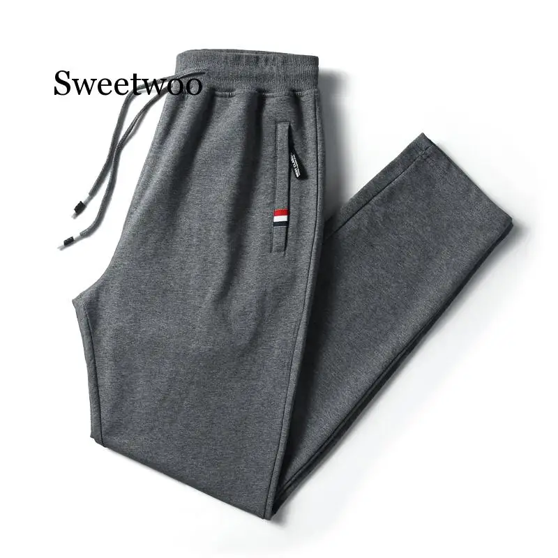 

2020 Spring Sport Men's Fashion Cotton Loose Straight Pants Large Size S-4XL Men's Stretch Comfortable Casual Gray Black Pants