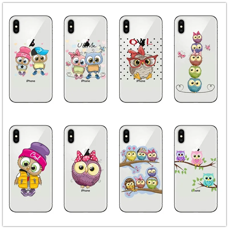 Cute Owl birds Hearts Lover phone cases for iPhone 12 mini 7 8 plus 6s 6 5 11 Pro X XS Max Xr 5s Se 2020 Soft tpu Silicone cover | Мобильные