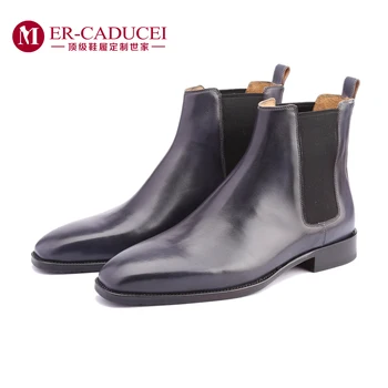 

Men's boots Chelsea leather luxury handmade office formal party original design retro custom boots