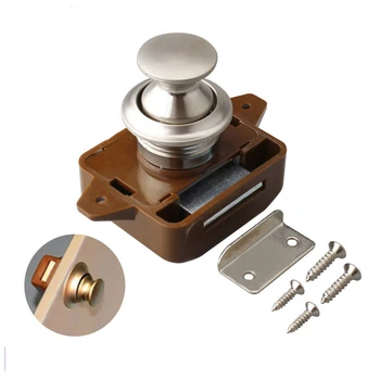 

1PCS camper van push lock marine motor home cabinet drawer lock button lock furniture hardware brown bottom anti-rust