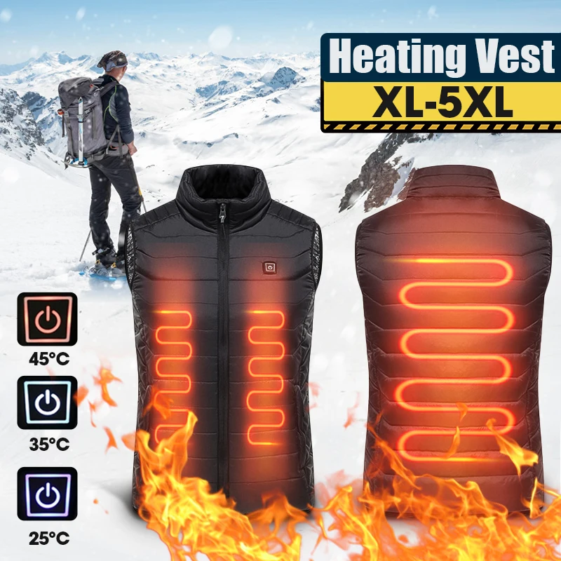 

USB Heating Vest Men Electric Heated Vest Outdoor Winter Thermal Cloth Feather Camping Hiking Hunting Jacket Vests 2019 Hot Sale