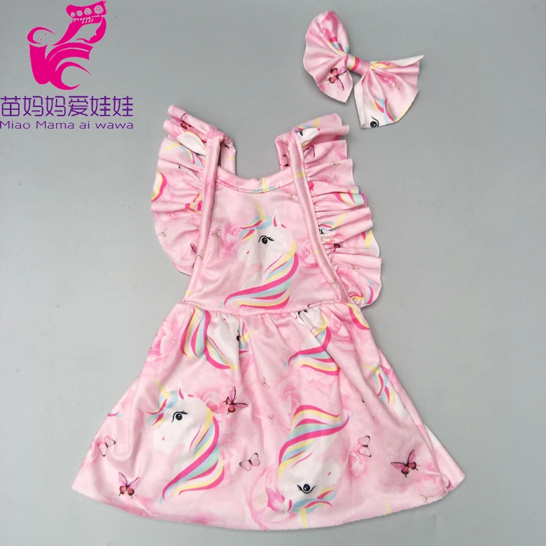 17 inch Baby new born Doll pink dress with bow for 18 inch girl doll sequin dress children gifts - Цвет: A3