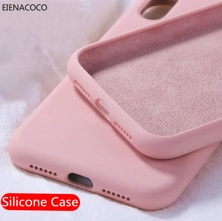 Liquid Silicone Case For iPhone 11 Pro 7 8 Plus X XS Max XR Original Thin Soft Candy Color Cover for 6 6s |
