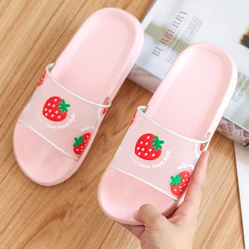 

Women Slippers Crystal Summer Slide Sandals Beach Slides Fruits Avocado Strawberry Transparent Soft Sole Women Home Casual Shoes