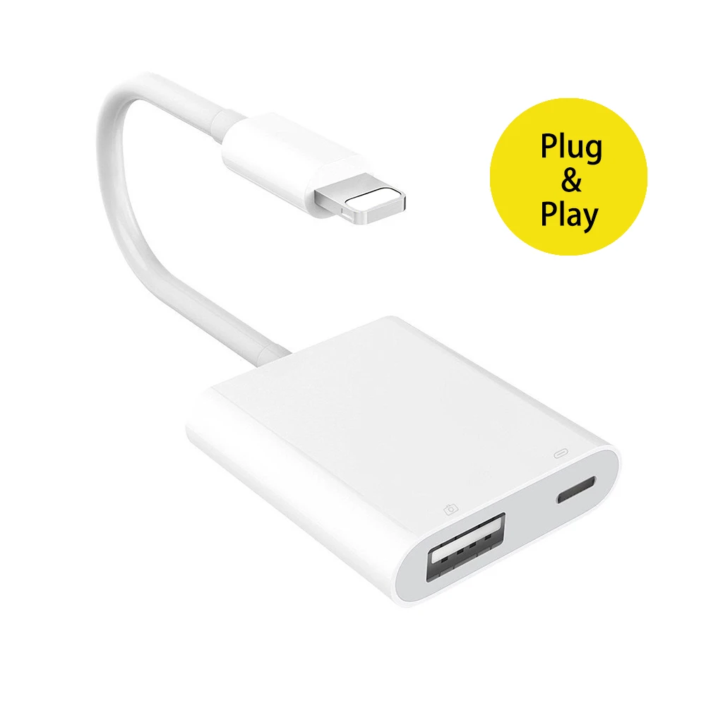  OTG Adapter for 8 Pin to USB 3 Camera Reader Adapter OTG Cable Data Converter for iPhone 7/8/X for 