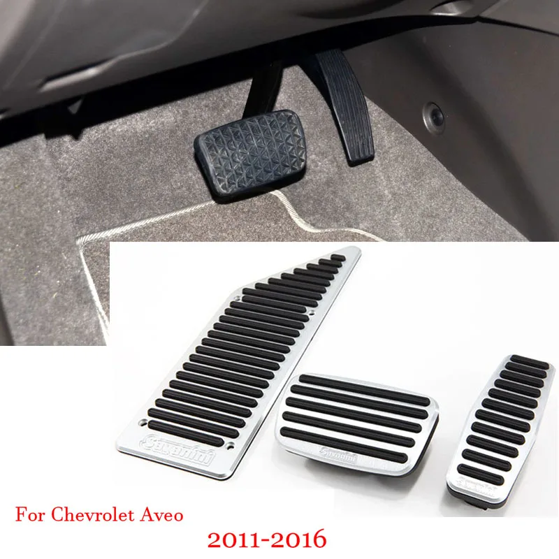 Alloy Accelerator Gas Brake Footrest Pedal Plate Pad Cover Fit For Chevrolet Aveo 2011- AT