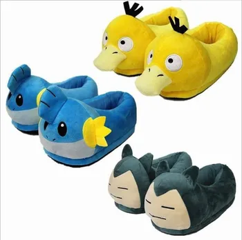 

Anime Cartoon Pokemon Slippers Snorlax Mudkip Psyduck Plush Shoes Home House Winter Slippers Cosplay Shoes