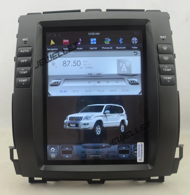 

10.4" tesla style vertical screen Six core android 9.0 Car GPS Navigation for Toyota Prado Lexus GX470 with factory navigation