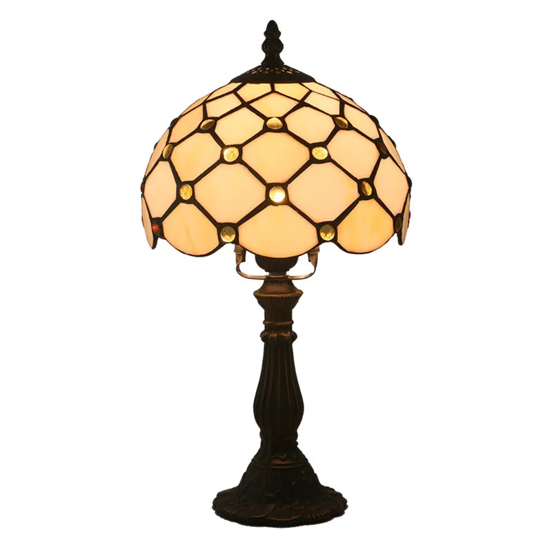 Vidro da Lâmpada de Cabeceira Candeeiro de Mesa Candeeiros de Mesa Base de Maquiagem Tiffany Quarto Lâmpada Retro Amarelo Resina Lateral Mesa Bar