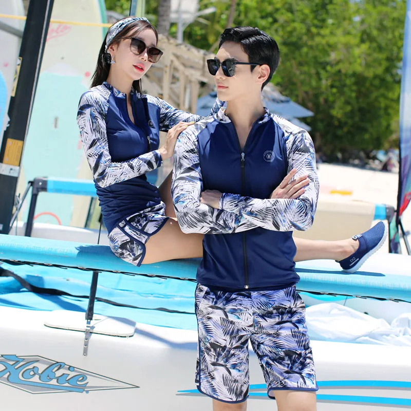 

Long Sleeve Couples Bathing Suit Split Type Tour Bathing Suit Snorkeling Surfing Diving Suit MEN'S Trousers Set Jellyfish Clothi