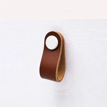 Cabinet Handle Soft Leather Dresser Drawer Door Knobs Pull Furniture Hardware Desk Knobs Wardrobe Furniture Knob Kitchen Knobs