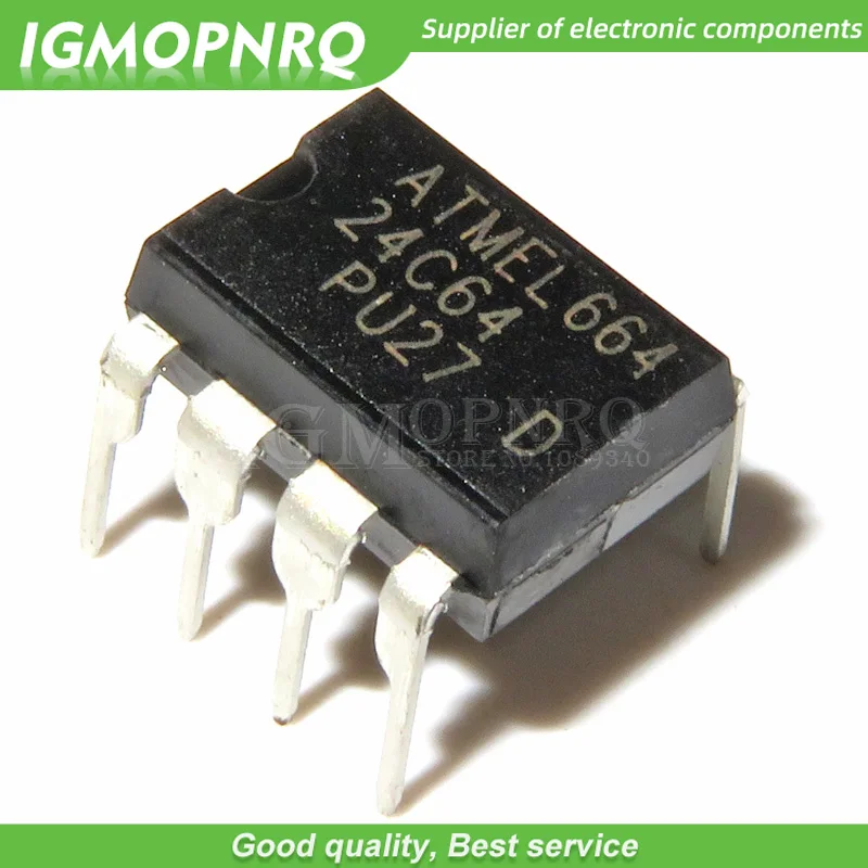 10 шт. AT24C64A 24C64A 24C64 AT24N64 DIP-8 EEPROM (512x8) 4K 1 8-5 5 новый оригинальный | Электронные