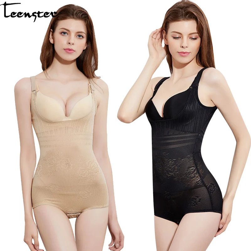 

Teenster Postpartum Underwear Maternity Shapewear Fashion Jacquard Weave Conjoined Body-Shaping Underwear Sexy Intamites