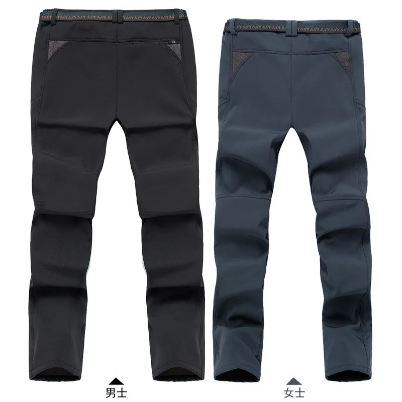 Winter Solft Shell Pants Men Ski Pants Men Skiing Pants Waterproof Snow Pants Thicken Fleece Hiking Pant Snowboard Trousers