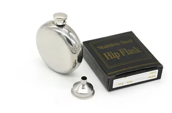 

Round Design Mini 5oz Flagon Stainless Steel Outdoor Portable Whiskey Wine Pocket Flagon Hip Flask With Funnel -15