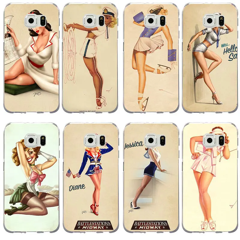 

Soft TPU Case Cover for Samsung Galaxy S2 S3 S4 S5 Mini S6 S7 Edge S8 S9 S10 Plus Lite Note 8 9 Pretty Pin Up Girl