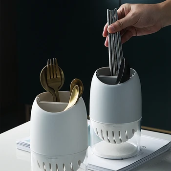 

Round Chopsticks Tube Kitchen Organizer Product Multifunctional Drain Tableware Chopsticks Storage Box Kitchen Accessories