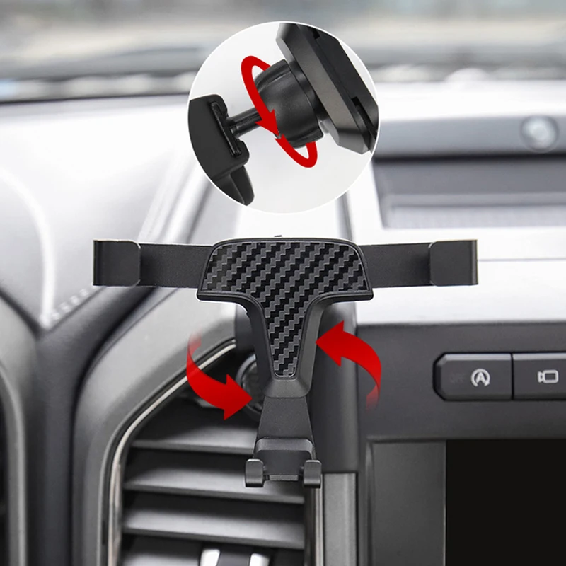 Для Ford F150- автомобильный Стайлинг черный интерьер приборная панель Gravity Air Vent держатель для мобильного телефона