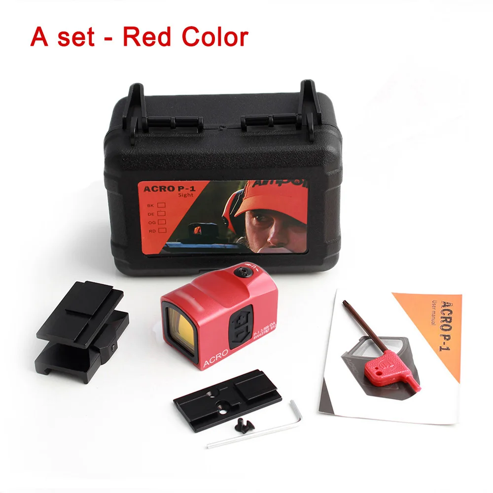 Magorui ACRO P1 красный точечный рефлекторный прицел RMR голографический прицел Glock с 20 мм рейкой для винтовки - Цвет: red - a set