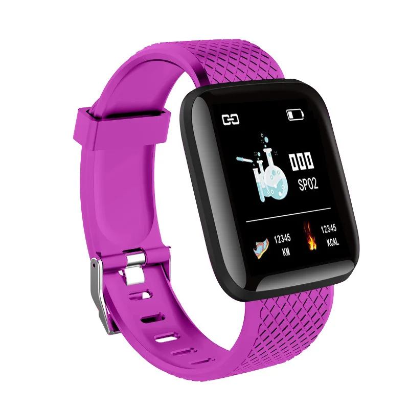 116 плюс браслет для смарт-часов, спортивный фитнес, кровяное давление, сердечный ритм, напоминание, часы с шагомером, дропшиппинг - Цвет: purple
