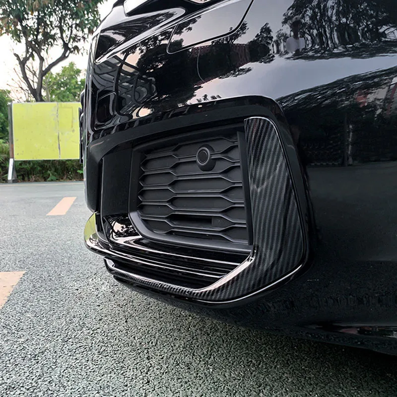 ABS Carbon Fiber Front Bumper Fog Light Frame Trim For Audi A6 C8 2019-2020 Fog Lamp Covers Decorative Accessories